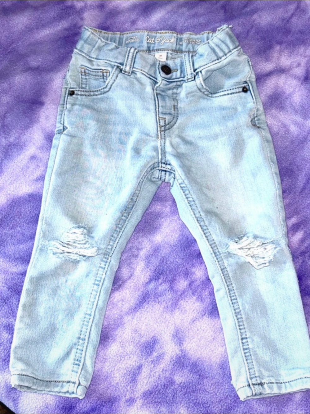 Cat & Jack Light Blue Distressed Kids Jeans